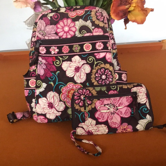 Vera Bradley Handbags - Vera Bradley back pack and matching wallet